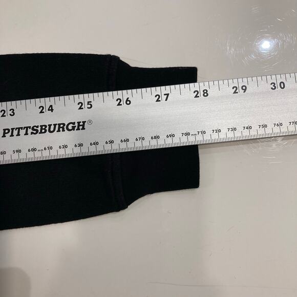 NWOT LAUREN MOSHI Sweatshirt XS Black Graphic White-Embroidery”Happy-face”Long-S - Picture 11 of 11